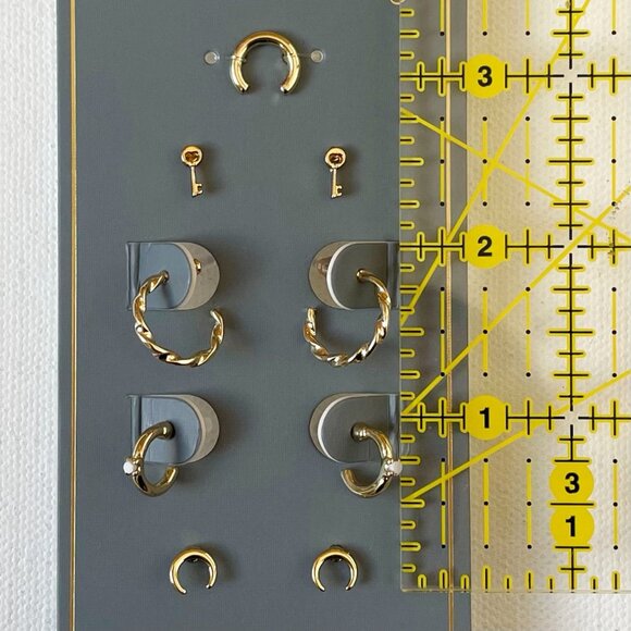 Real Gold Plated Cuff, Stud, and Hoop Earring Set - Picture 5 of 5